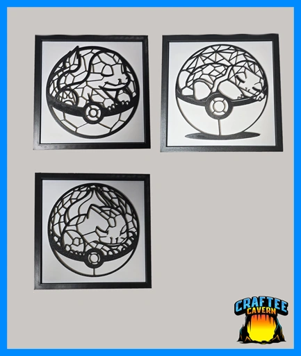 Starter Pokemon 3D Printed Frame